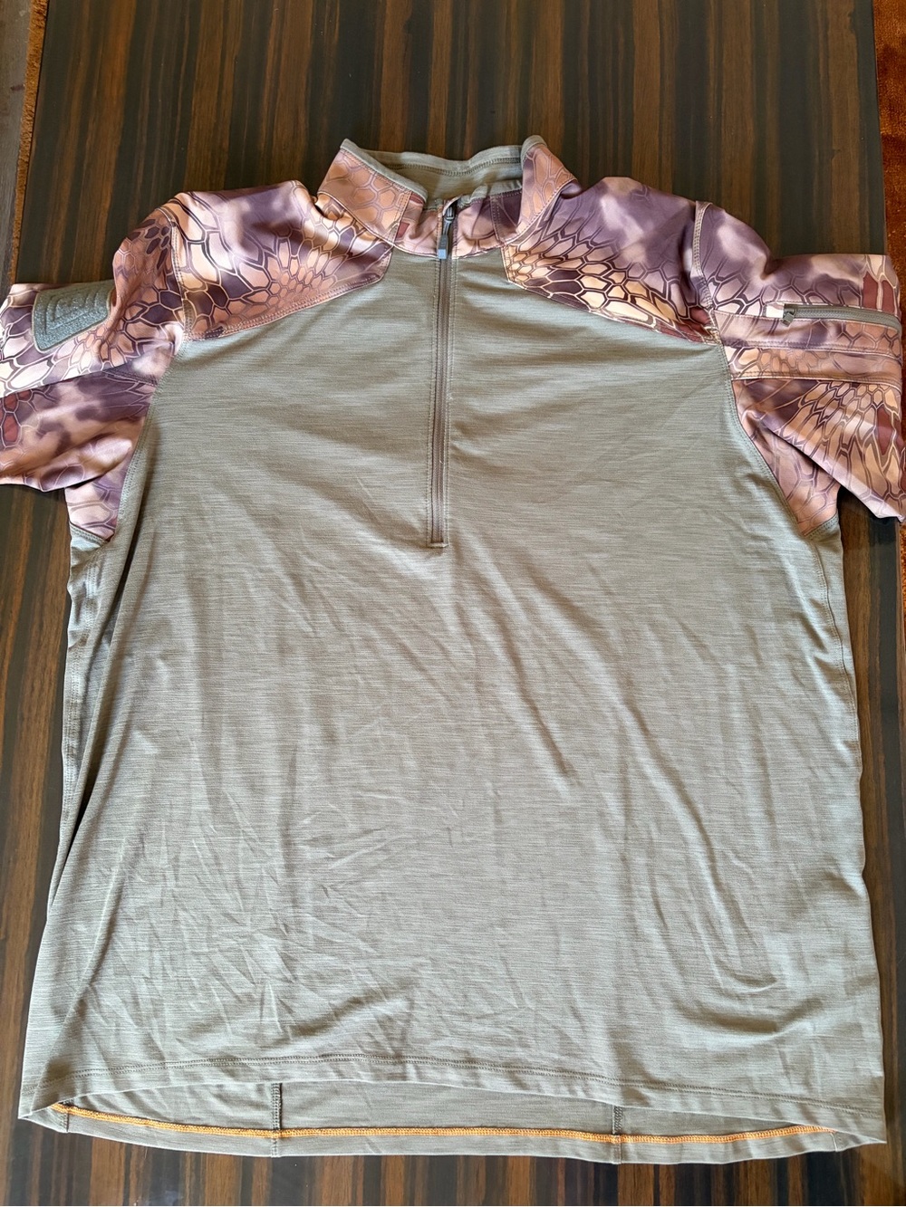 5.11 Tactical Men's Zip Polo in Olive Green with Camo Accents - Picture 2 of 10